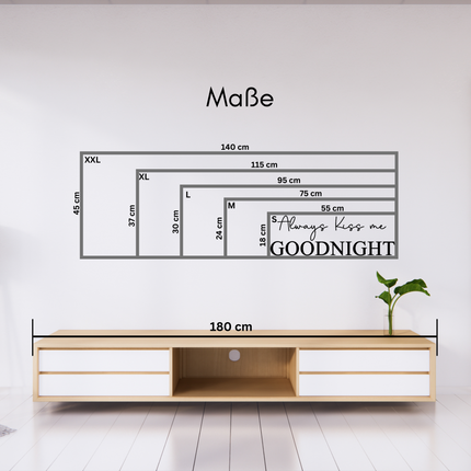 Always Kiss Me Goodnight – Schriftzug aus Holz
