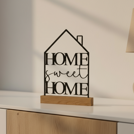 Home Sweet Home – dekorativer Aufsteller in Hausform   Schwarz  Kraftélia    Wanddeko
