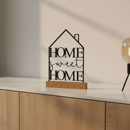 Home Sweet Home – dekorativer Aufsteller in Hausform   Schwarz  Kraftélia    Wanddeko