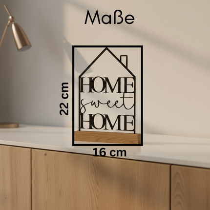 Home Sweet Home – dekorativer Aufsteller in Hausform   Schwarz  Kraftélia    Wanddeko