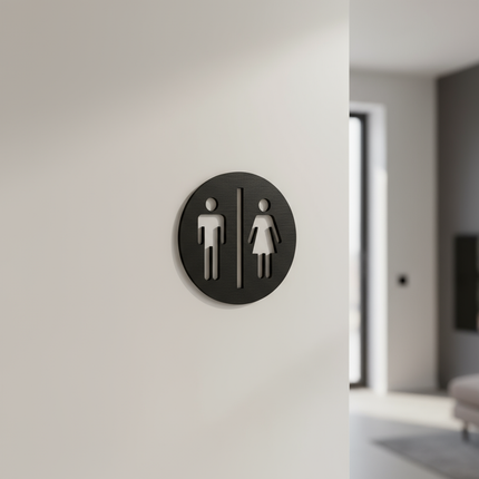 WC-Türschild aus Holz – stilvoll, klar und natürlich   Schwarz  Kraftélia    Wanddeko
