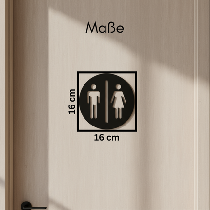 WC-Türschild aus Holz – stilvoll, klar und natürlich   Schwarz  Kraftélia    Wanddeko