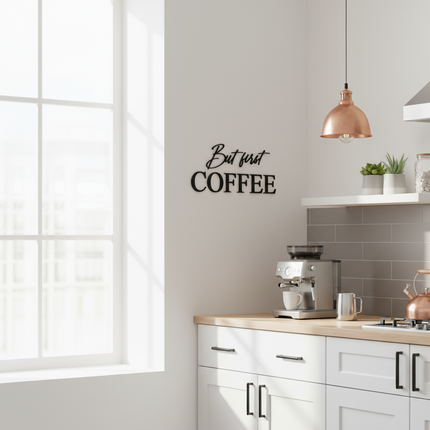 But first Coffee – Schriftzug aus Holz