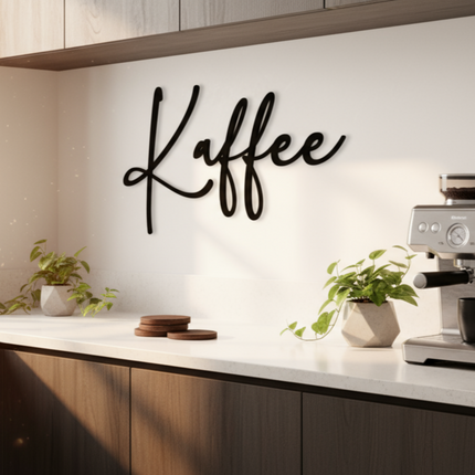 Kaffee – dekorative Wanddeko für Küche, Esszimmer & Café   Schwarz / S-18 cm x 30 cm  Kraftélia    Wanddeko