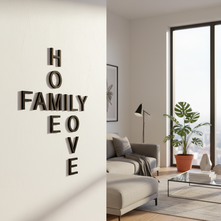 Home Family Love – Holzschriftzug
