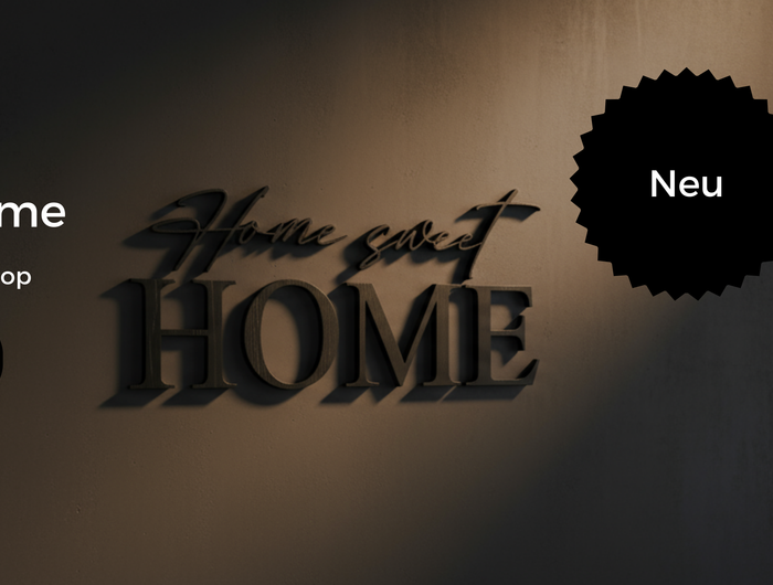 schriftzug aus holz home sweet home in schwarz