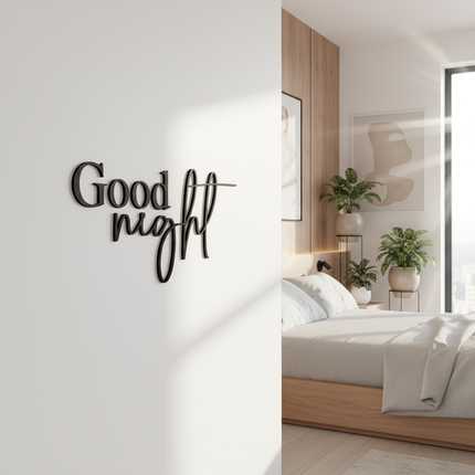 Good Night – Holzschriftzug