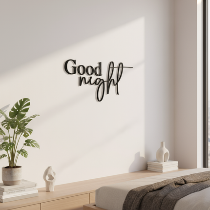 Good Night – Holzschriftzug