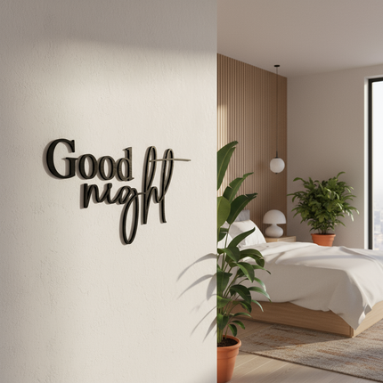 Good Night – Holzschriftzug