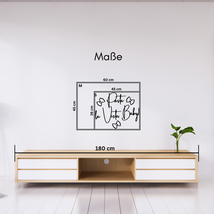 Pasta la Vista, Baby – witzige Wanddeko für Küche & Esszimmer   Schwarz / S-36 cm x 45 cm  Kraftélia    Wanddeko