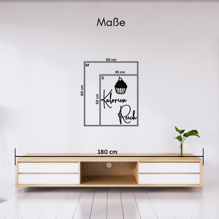 Kalorien Reich mit Cupcake – Holzschriftzug