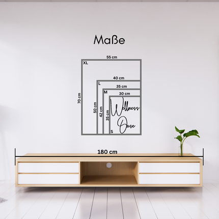 Wellness Oase – Holzschriftzug