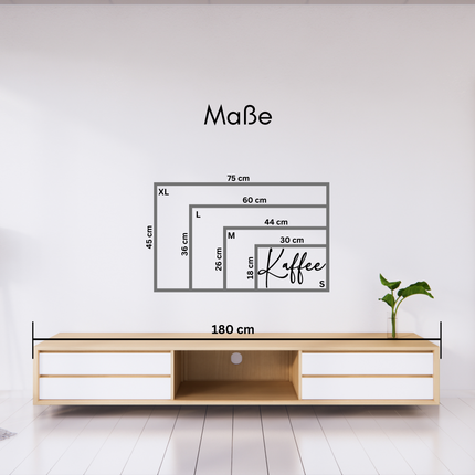 Kaffee – dekorative Wanddeko für Küche, Esszimmer & Café   Schwarz / S-18 cm x 30 cm  Kraftélia    Wanddeko