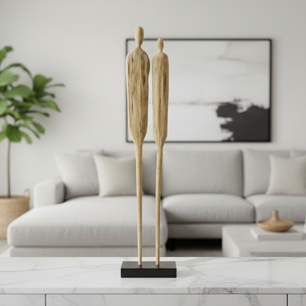 Linea Two – Skulpturales Figuren-Duo aus Holz