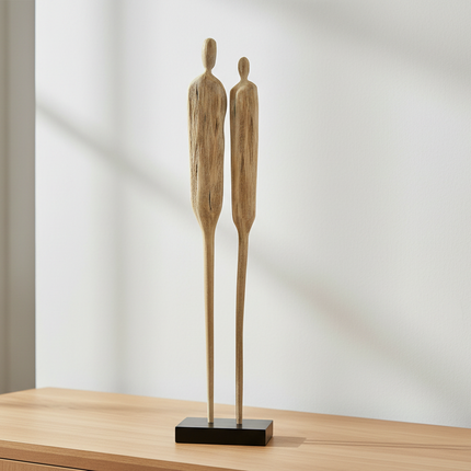 Linea Two – Skulpturales Figuren-Duo aus Holz