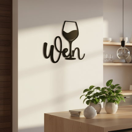 Wein – Holzschriftzug