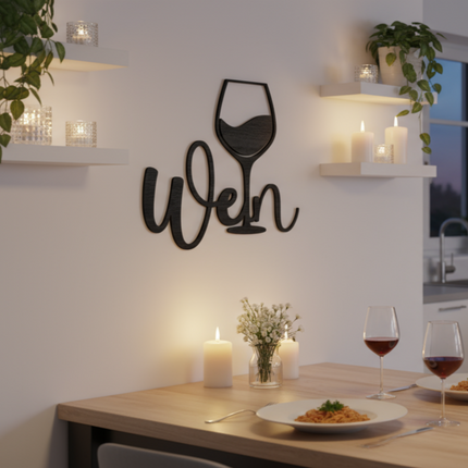 Wein – Holzschriftzug