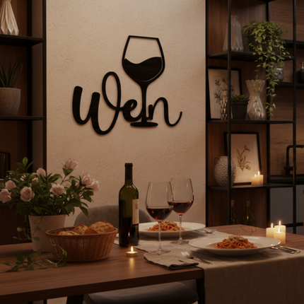 Wein – Holzschriftzug