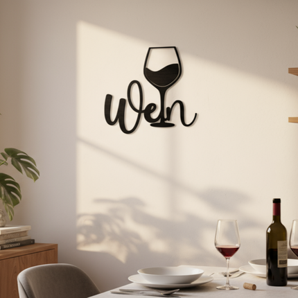 Wein – Holzschriftzug