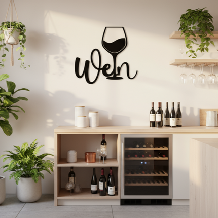 Wein – Holzschriftzug