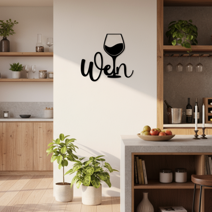 Wein – Holzschriftzug