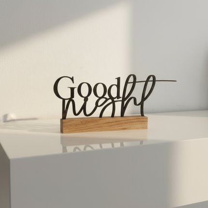 Good night – dekorativer Aufsteller   Schwarz  Kraftélia    Wanddeko