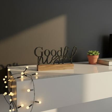 Good night – dekorativer Aufsteller   Schwarz  Kraftélia    Wanddeko