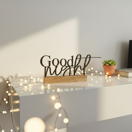 Good night – dekorativer Aufsteller   Schwarz  Kraftélia    Wanddeko