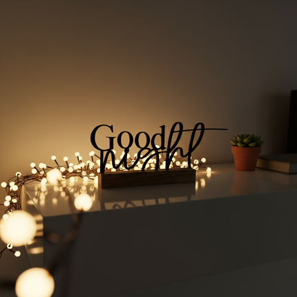 Good night – dekorativer Aufsteller   Schwarz  Kraftélia    Wanddeko