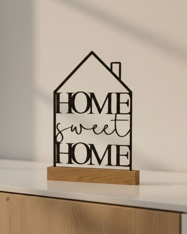 Home Sweet Home – dekorativer Aufsteller in Hausform   Schwarz  Kraftélia    Wanddeko