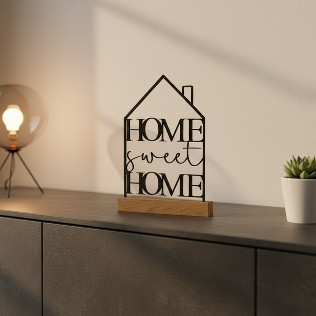 Home Sweet Home – dekorativer Aufsteller in Hausform   Schwarz  Kraftélia    Wanddeko