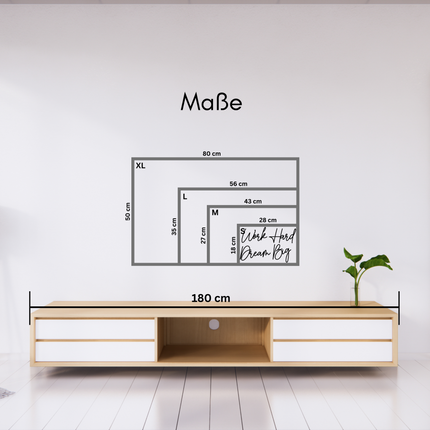 Work Hard Dream Big – motivierende Wanddeko für Büro, Arbeitszimmer & Jugendzimmer   Schwarz / S-18 cm x 28 cm  Kraftélia    Wanddeko