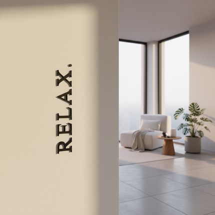 Relax – Holzschriftzug