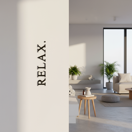 Relax – Holzschriftzug