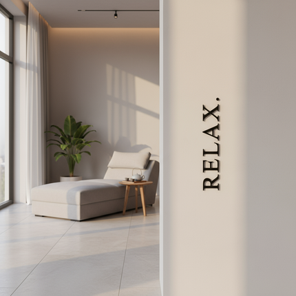Relax – Holzschriftzug