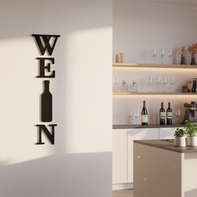 Wein – Holzschriftzug