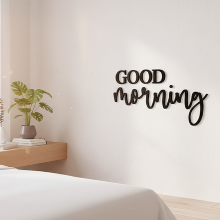 Good Morning – Schriftzug aus Holz