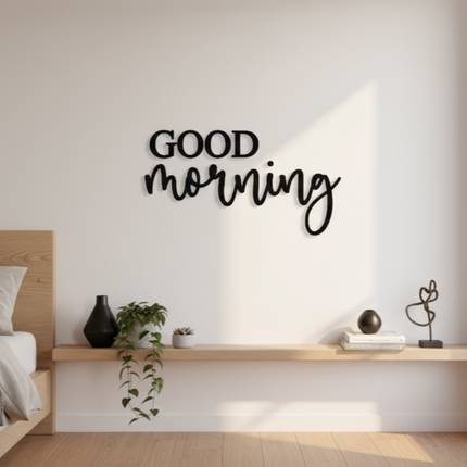 Good Morning – Schriftzug aus Holz