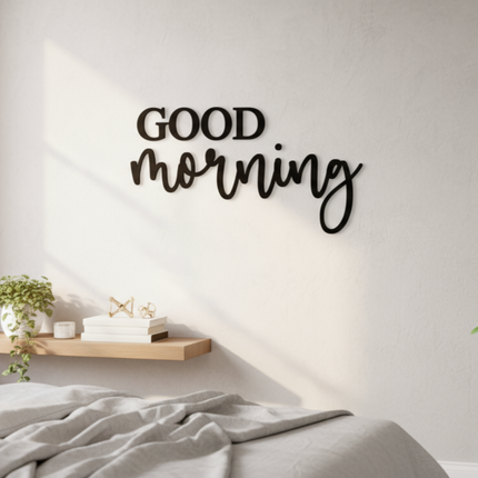 Good Morning – Schriftzug aus Holz
