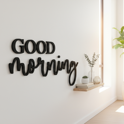 Good Morning – Schriftzug aus Holz