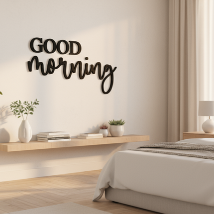 Good Morning – Schriftzug aus Holz