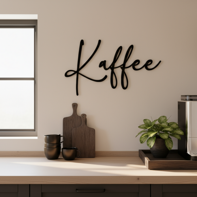 Kaffee – dekorative Wanddeko für Küche, Esszimmer & Café   Schwarz / S-18 cm x 30 cm  Kraftélia    Wanddeko