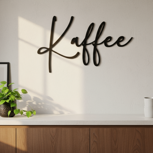 Kaffee – dekorative Wanddeko für Küche, Esszimmer & Café   Schwarz / S-18 cm x 30 cm  Kraftélia    Wanddeko