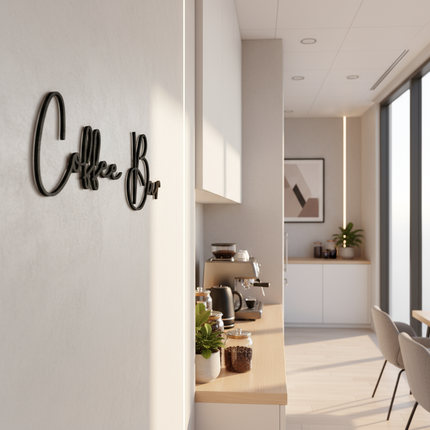 Coffee Bar – Schriftzug aus Holz