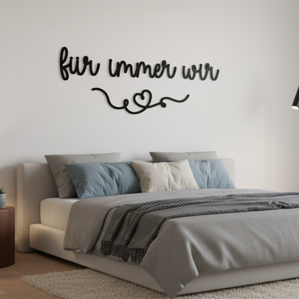 für immer wir – romantische Wanddeko für Paare & besondere Anlässe   Schwarz / S - 20 cm x 55 cm  Kraftélia    Wanddeko