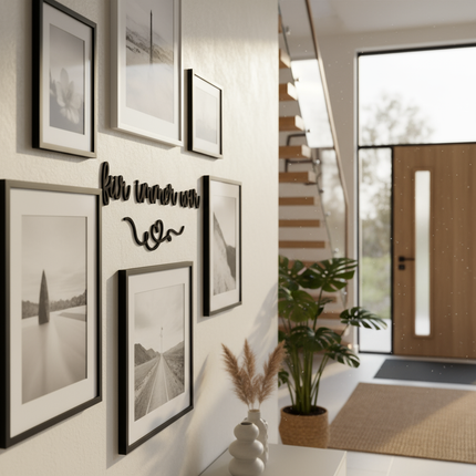 für immer wir – romantische Wanddeko für Paare & besondere Anlässe   Schwarz / S - 20 cm x 55 cm  Kraftélia    Wanddeko