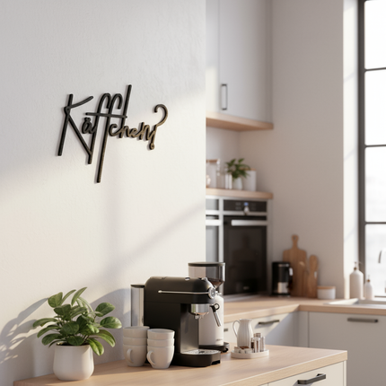 Käffchen? – Holzschriftzug