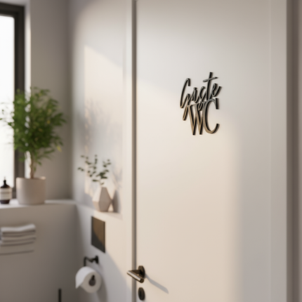 Gäste WC – Holzschriftzug
