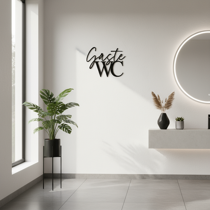 Gäste WC – Holzschriftzug