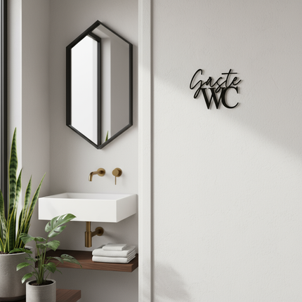 Gäste WC – Holzschriftzug